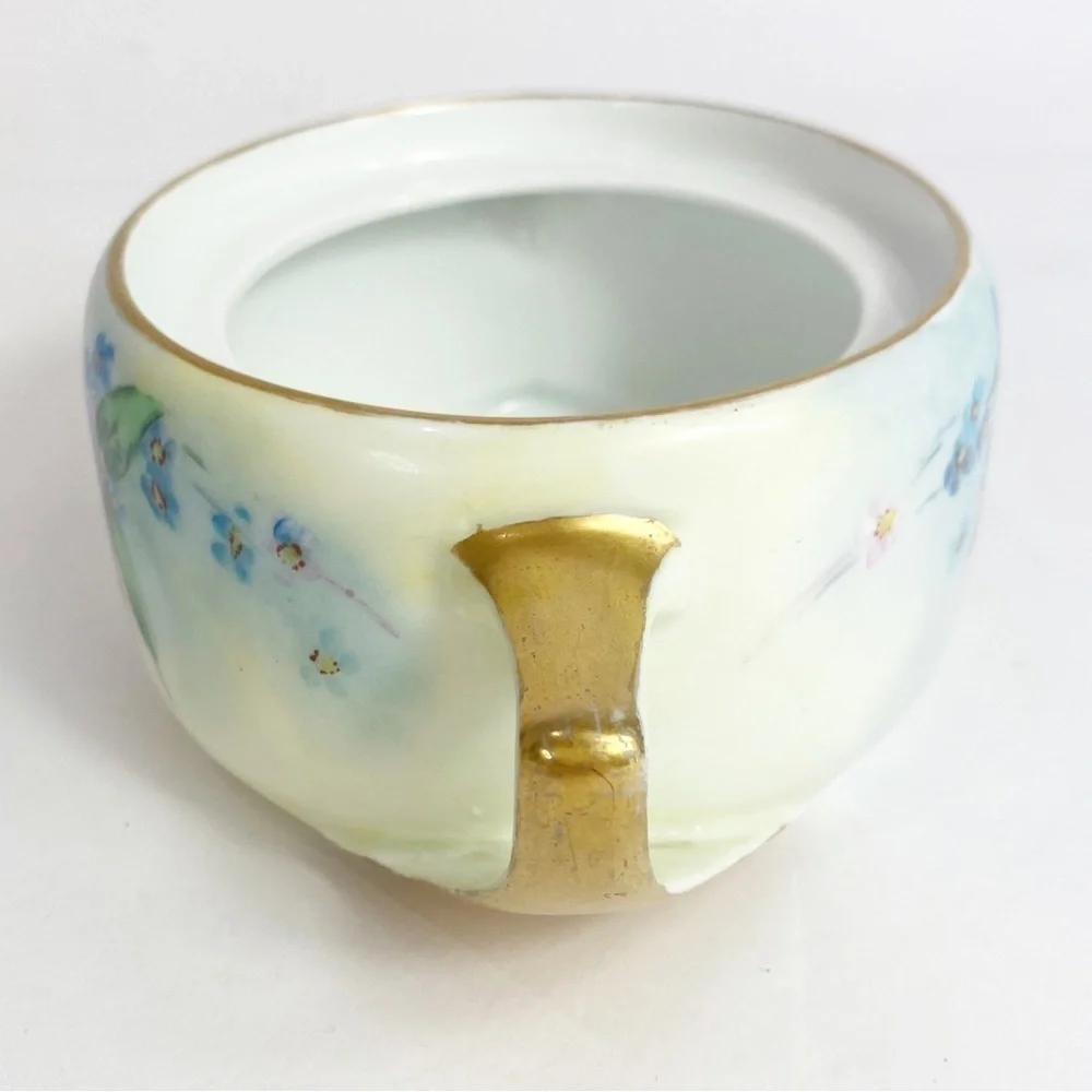 Vintage Rosenthal Bavaria Donatello Sugar Bowl with Lid and Creamer Set Gold Rim